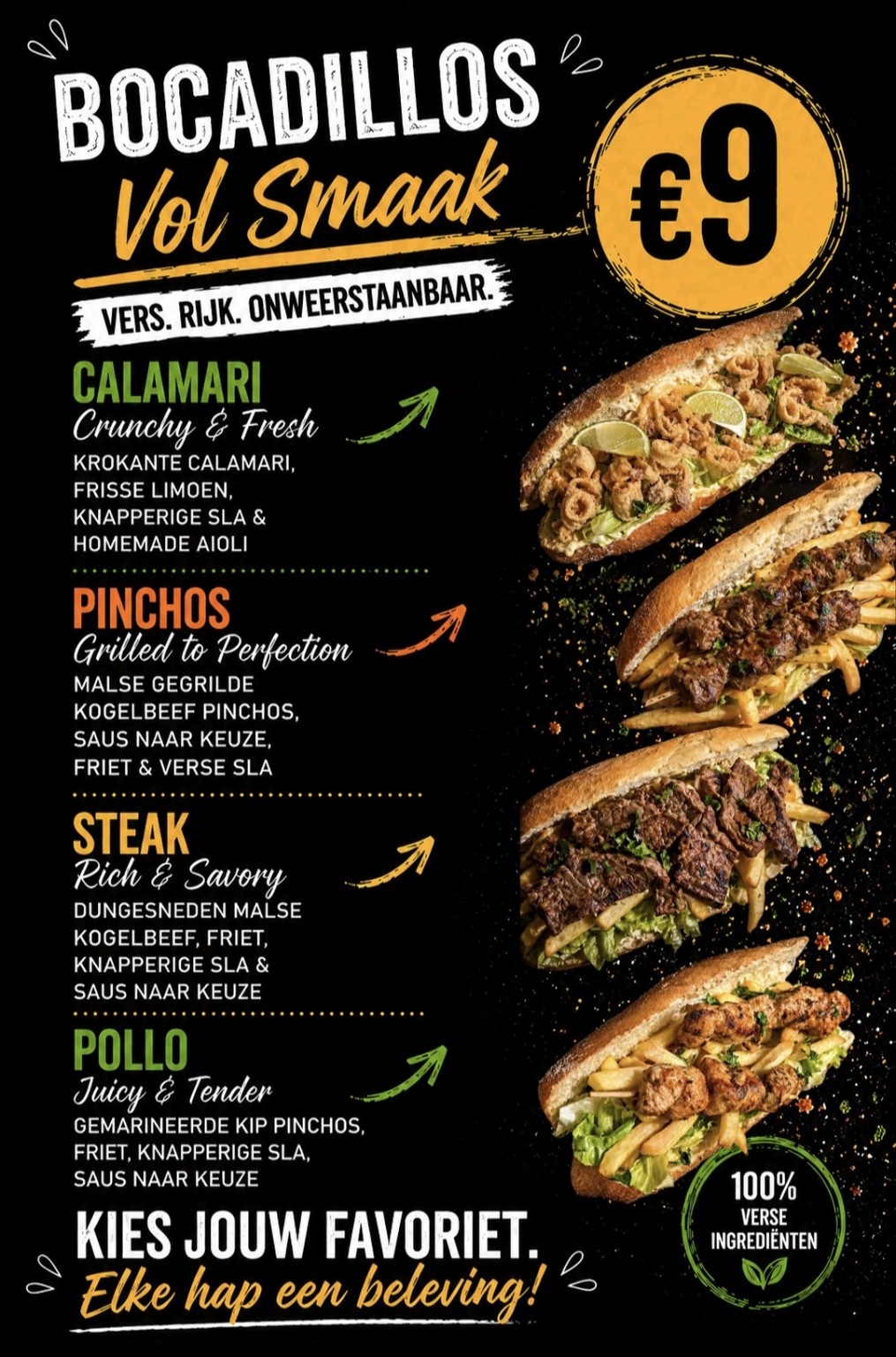 Bomberos menukaart